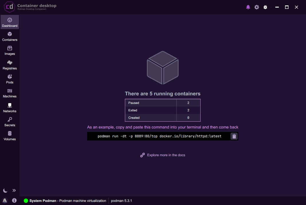 Container Desktop overview
