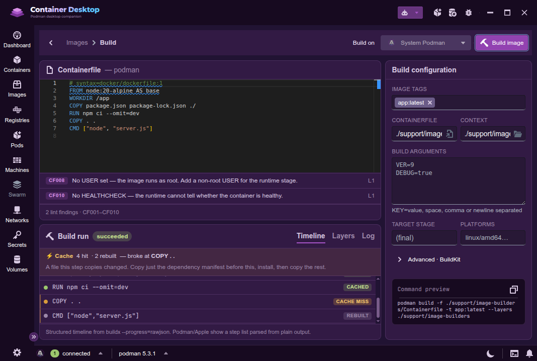 Building an image in the Build Studio
