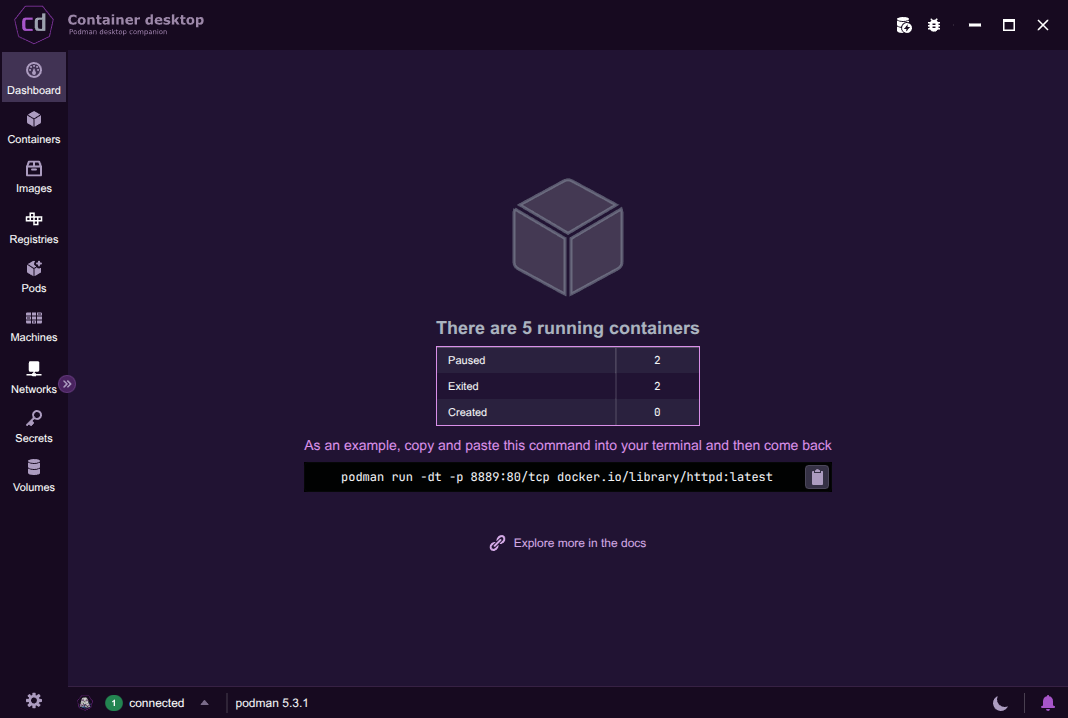 Container Desktop demo preview